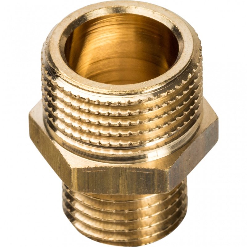 Ниппель переходной НН 3/8х1/4" латунь STOUT SFT0003003814 - Вид №1