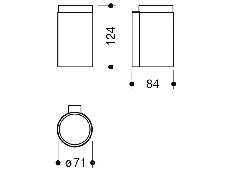 162.04.110540 Стеклянная кружка с держателем HEWI Halter und Becher  - Вид №5