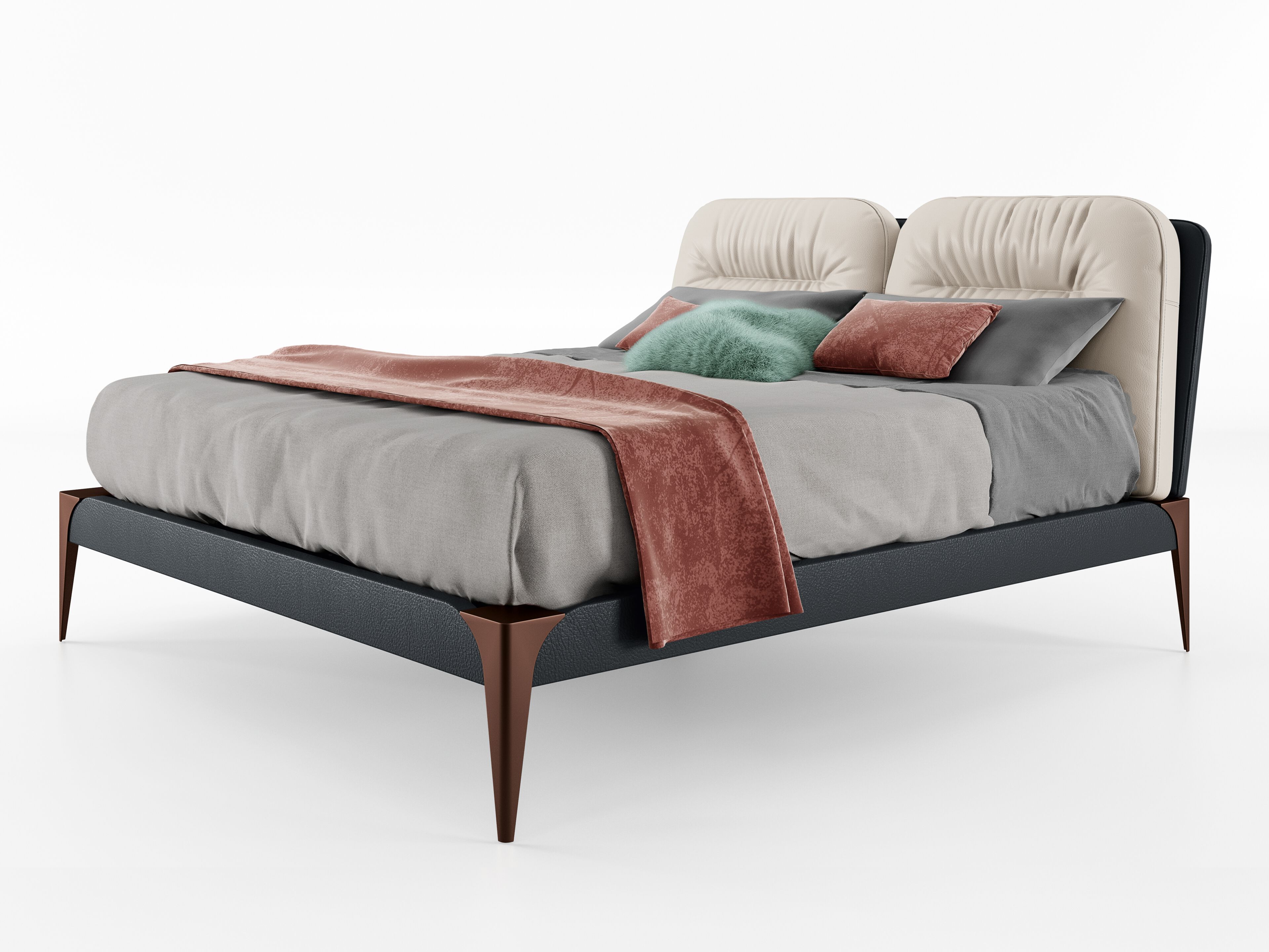 Деревянная двуспальная кровать с мягким изголовьем Bizzotto Italia ARCH-00097889