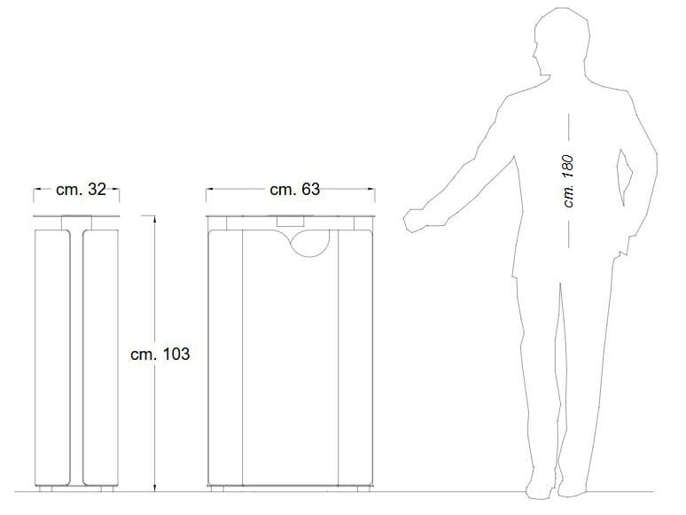 Корзина для мусора из оцинкованного листа DIMCAR PHURO ONE ARCH-00040523 - Вид №1