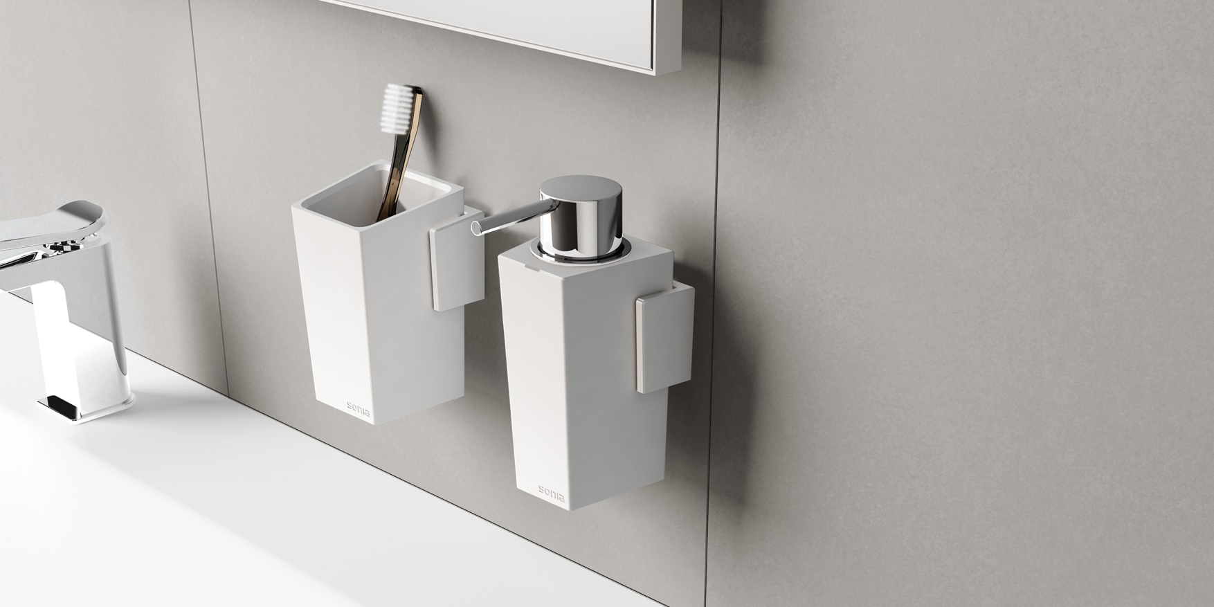 Sonia Дозатор для жидкого мыла настенный S2-Sport Spirit белый/хром 158805 - Вид №1