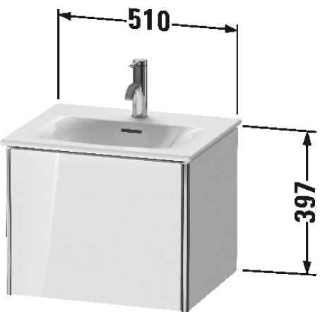 XS422104747 Тумбочка подвесная XSquare #XS4221 510 x 418 мм Каменно-синий глянцевый лак Duravit - Вид №1