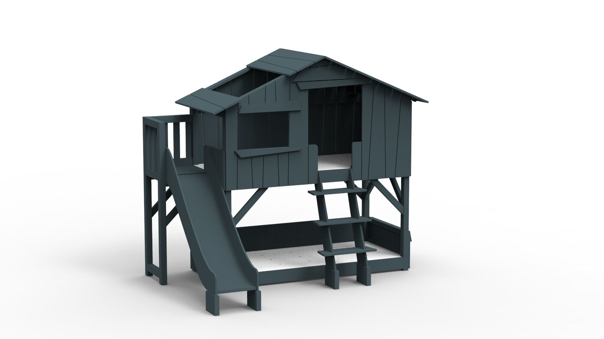 Двухъярусная кровать из МДФ с горкой и платформой Mathy by Bols TREEHOUSE BEDS &amp ARCH-00002332 - Вид №12