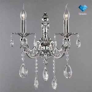 Бра хрустальное на 2 лампы хром Bogates 405/2 BOGATES СВЕЧА 00-3931043 Прозрачный;хром