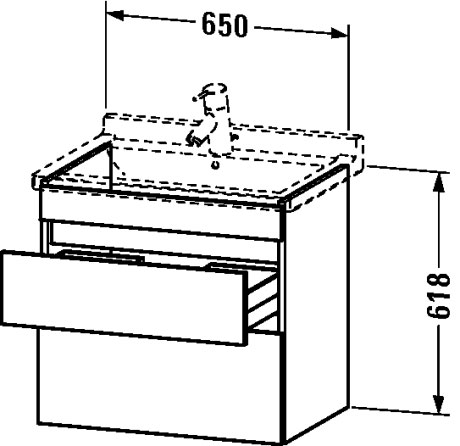 DS648704949 DuraStyle Тумбочка подвесная Графит матовый, декор Duravit - Вид №1