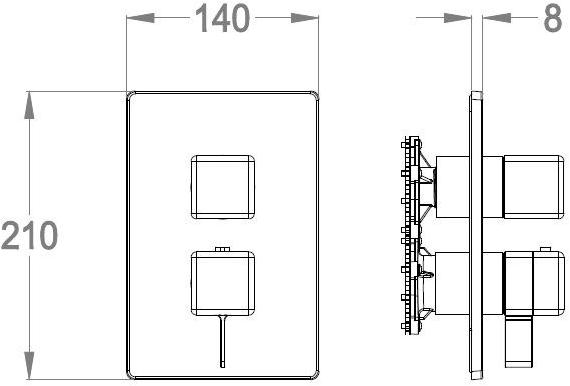 Fir Italia Смеситель для душа с переключателем и тарелкой New playone 90 8580178 - Вид №1
