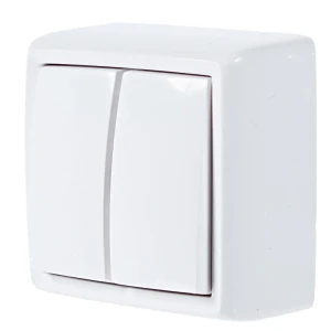 Выключатель Reone 2 клавиши цвет серый