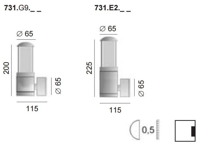 BEL-LIGHTING Настенный светильник для улицы из металла Nobus 731. e2  - Вид №2