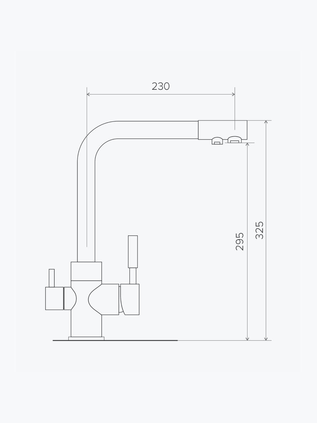 660717 Смеситель кухонный "Высокий Дуо" в тон мойки Polygran  - Вид №9