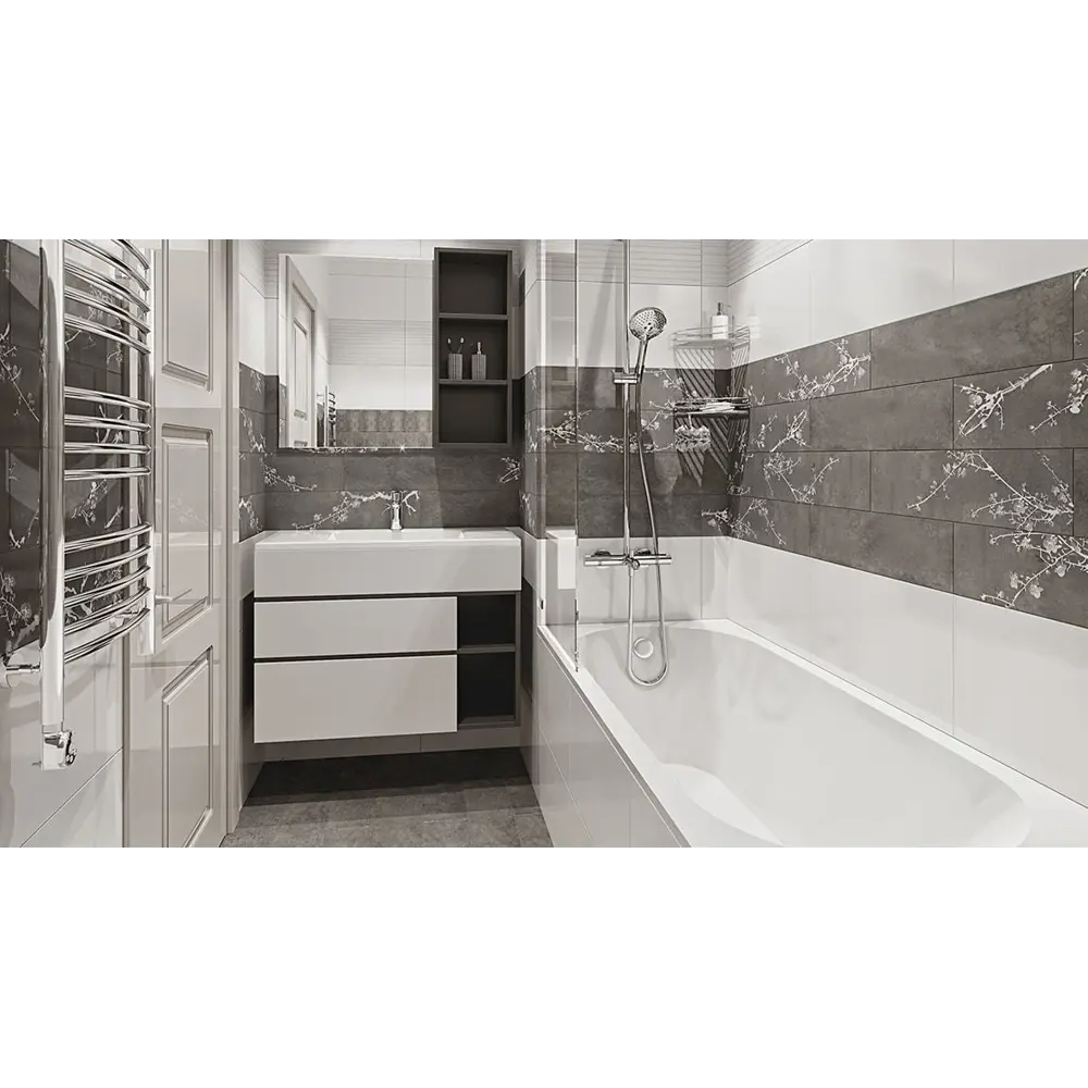 Плитка настенная Wave Tone 60x30 см 1.62 м2 цвет белый матовый BELANI STLM-2110288 - Вид №6