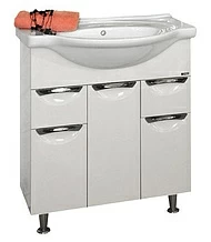 Тумба Жасмин-76 2 ящ. белая эмаль с раков. Дрея 75