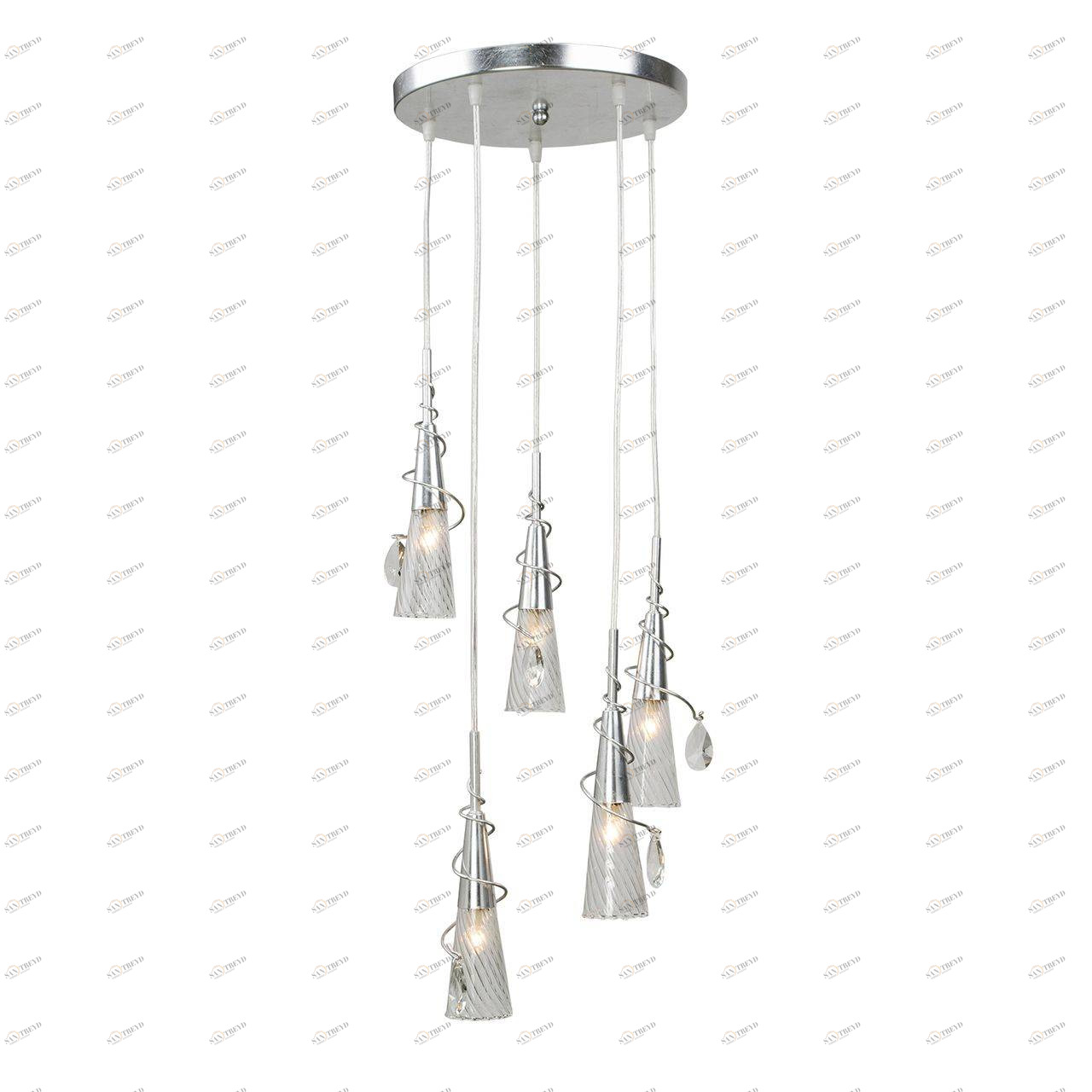 Люстра дизайнерская Albus серебро прозрачная 711059 LIGHTSTAR КАСКАД 056284 Серебро