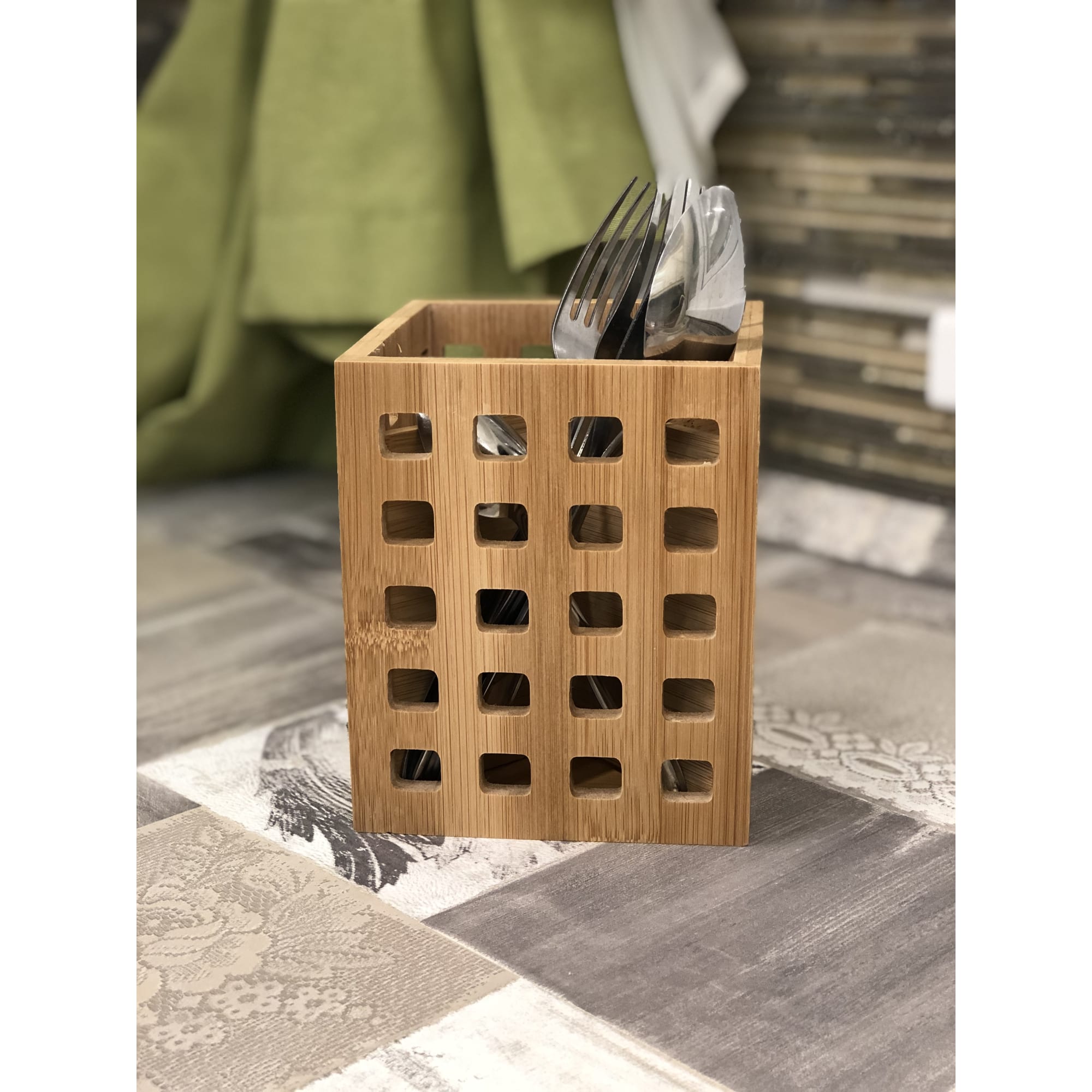 18581421 Подставка под столовые приборы BAO, 12х12х14 см, бамбук Santreyd  - Вид №5