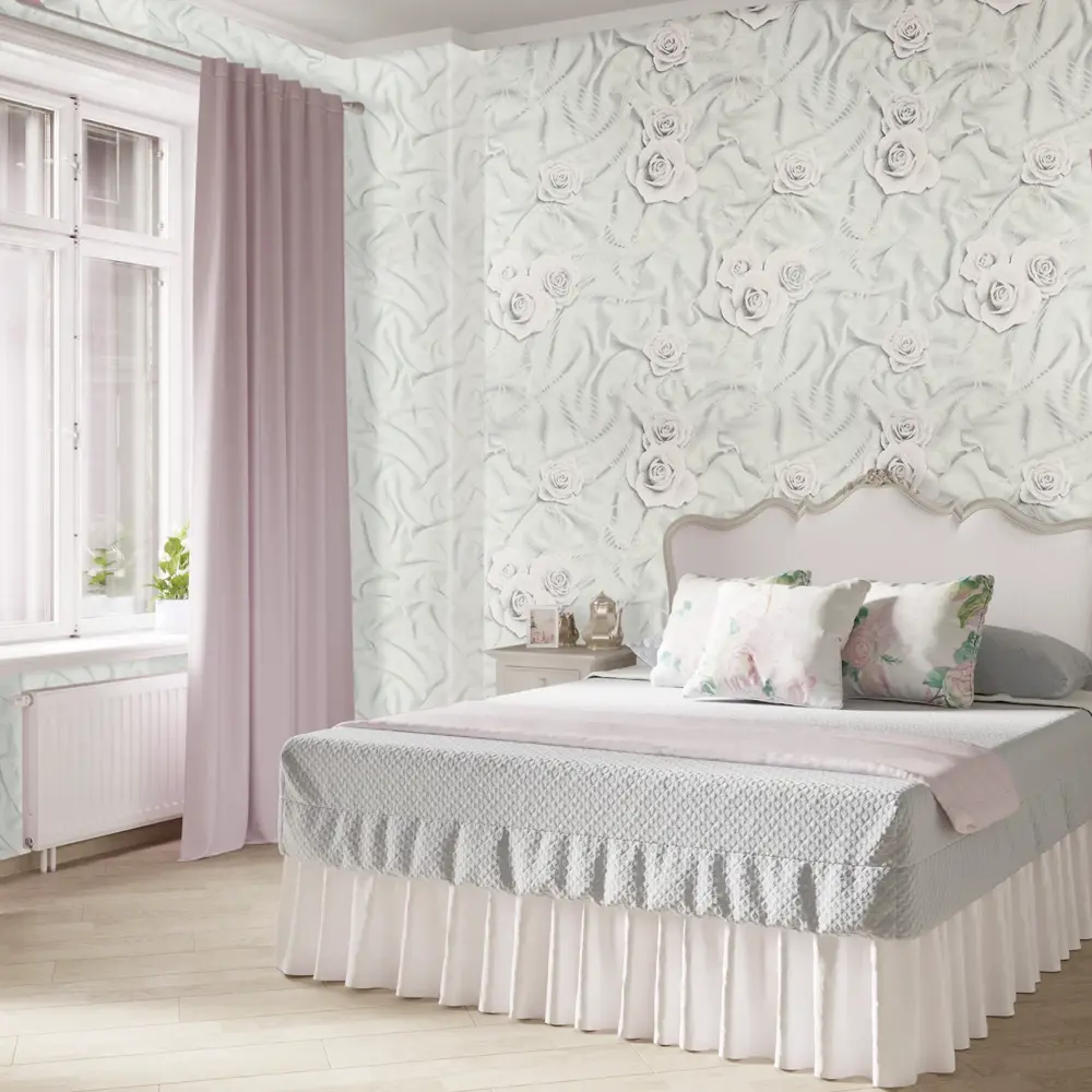 Обои флизелиновые Belvinil Шелк серые 1.06 м 0203-21 (11ЭСБ3) STLM-2022461 - Вид №3