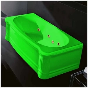 Ванна Gruppo treesse New Classic STD-V6777-SX-ZEZ зелёная с гидромассажем прямоугольная левая  с золотой фурнитурой