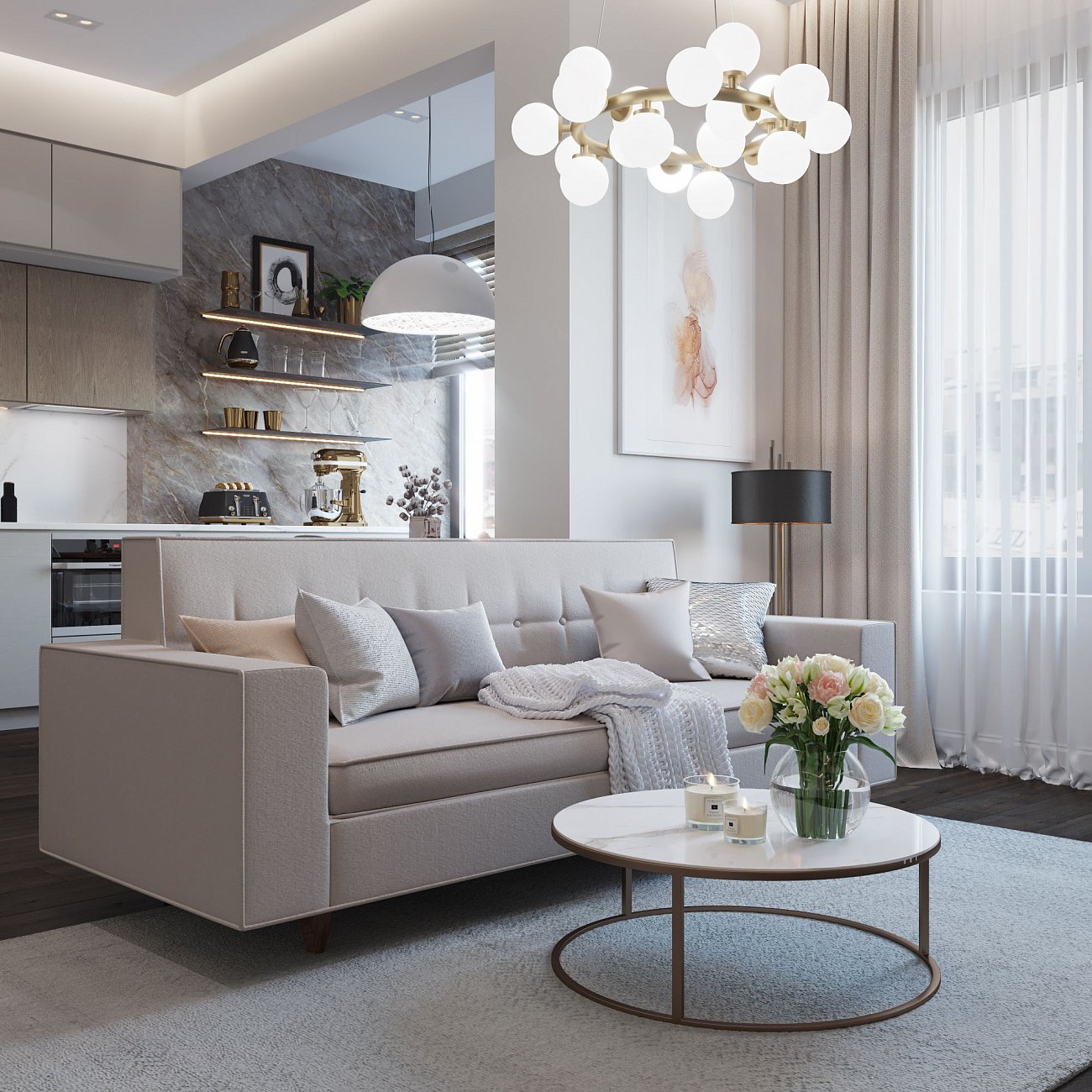 Подвесная люстра Ideal Lux Copernico SP20 Nero IDEAL LUX ДИЗАЙНЕРСКИЕ, COPERNICO 313629 Белый  - Вид №2