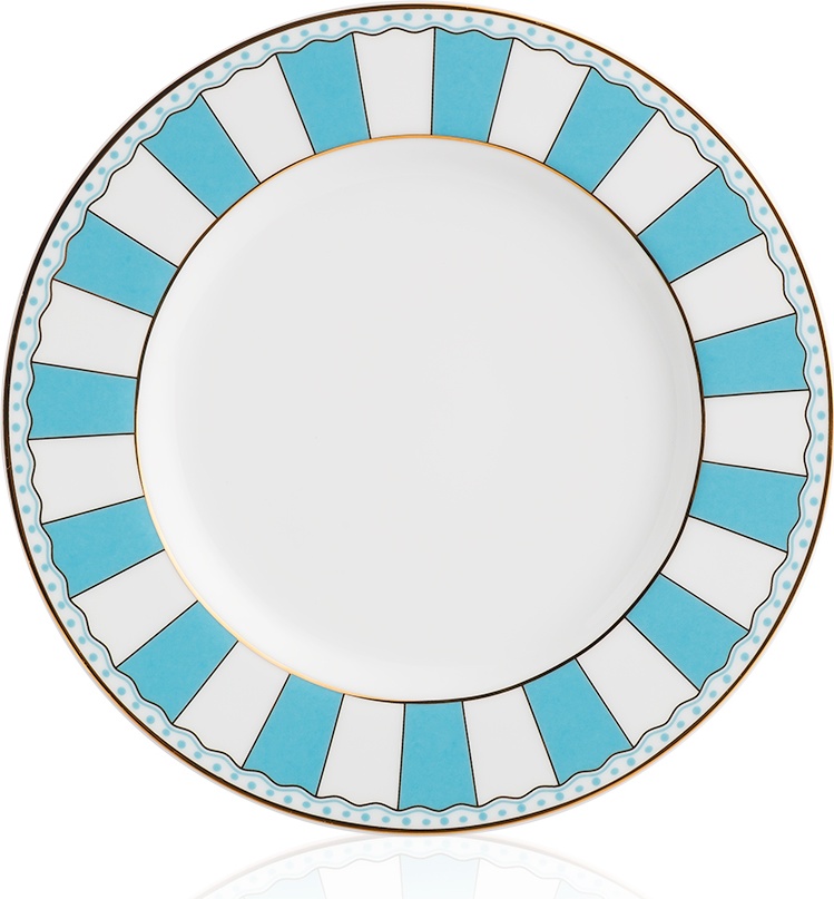 10613882 Noritake Набор тарелок десертных Noritake "Карнавал" 21см (голубая полоска), 2шт, п/к Фарфор 