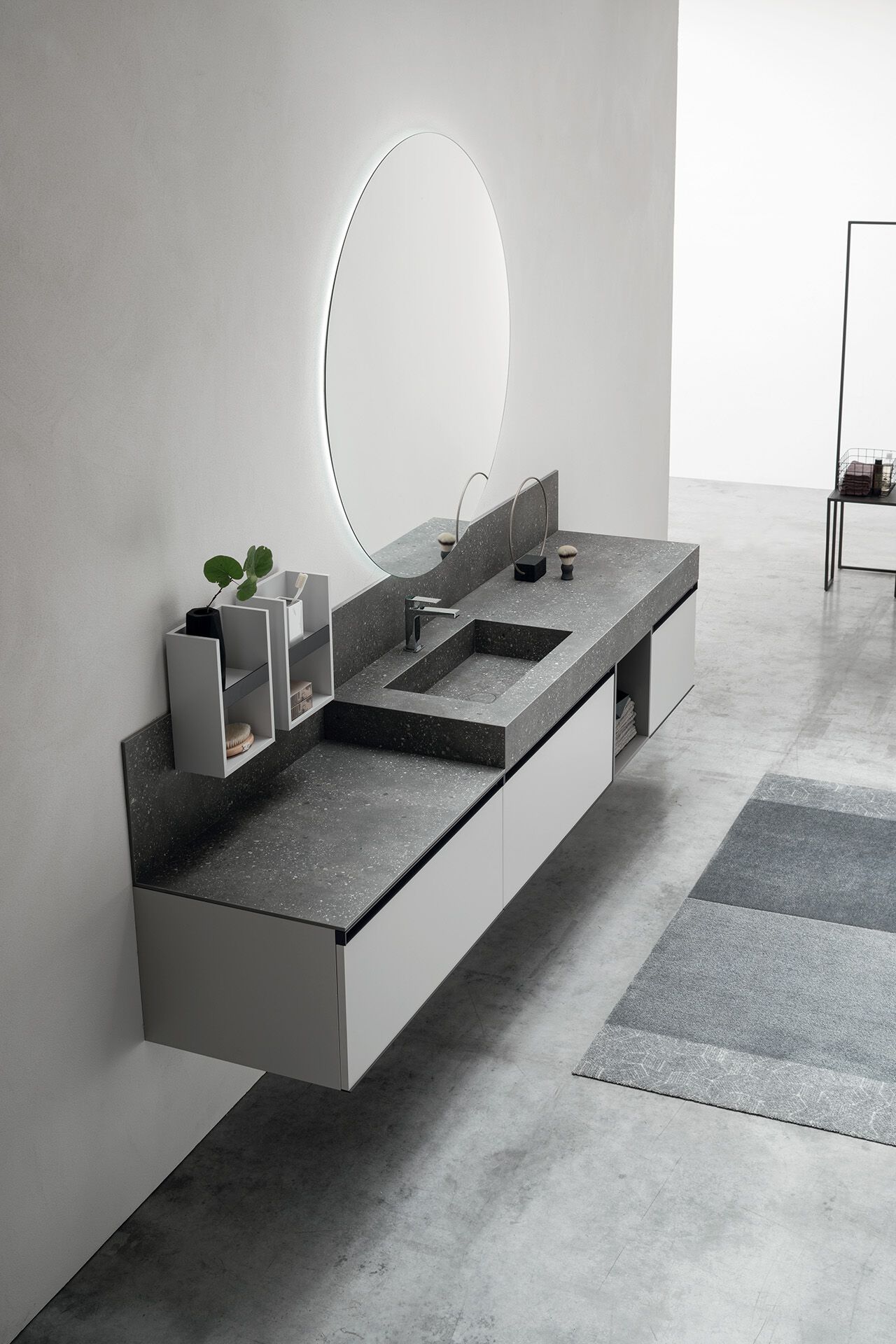 Подвесной шкаф с одной раковиной со встроенной раковиной ARCOM Rail ARCH-00146597 - Вид №1