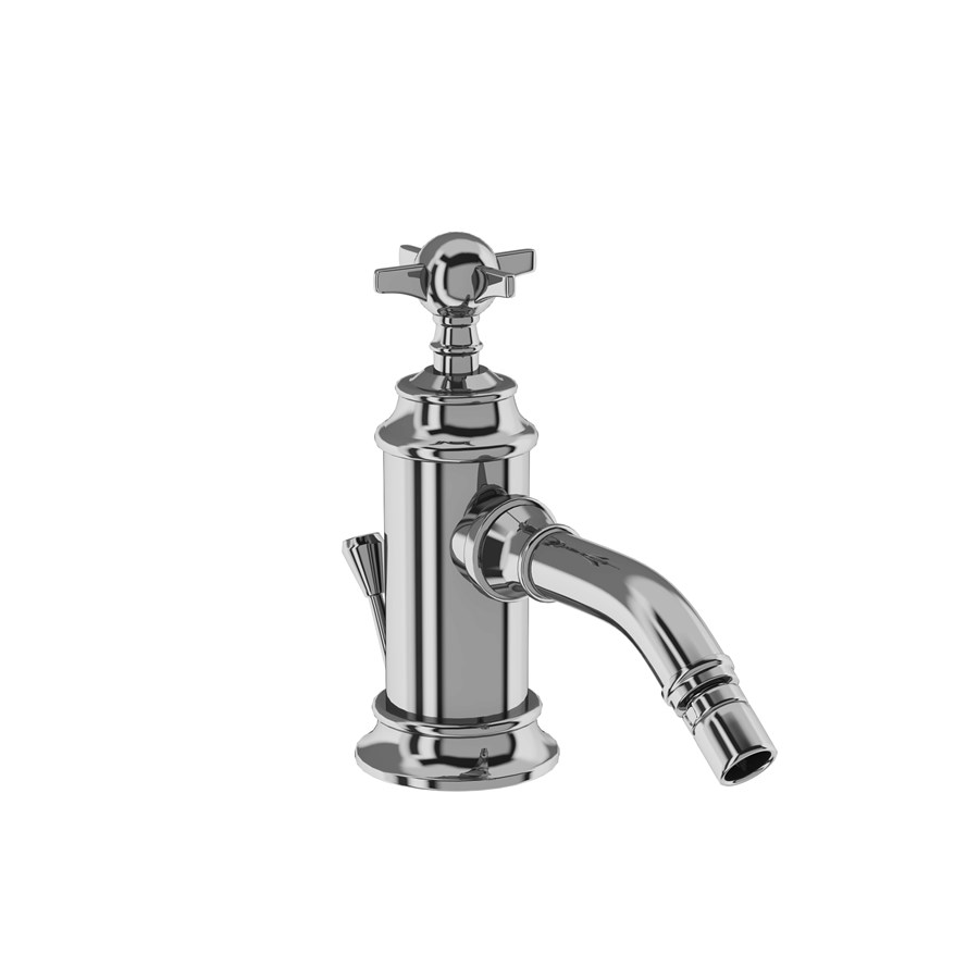 Burlington Arcade Смеситель для биде, однорычажный, Arcade, со сливным клапаном Никель с рукояткой крейцкопфа ACL13N  - Вид №4