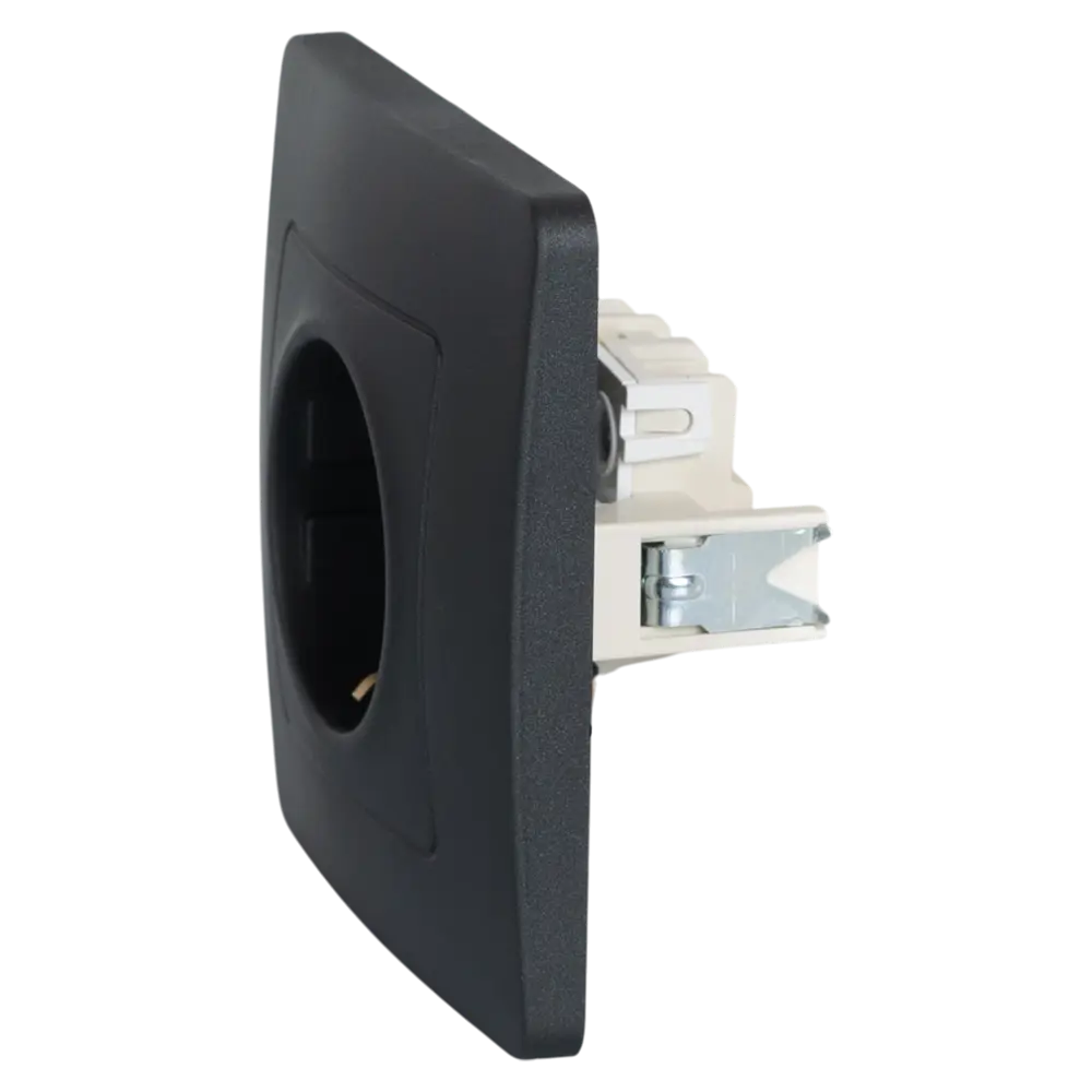 Розетка встраиваемая Systeme Electric Blanca с заземлением со шторками цвет антрацит STLM-2187996 - Вид №2