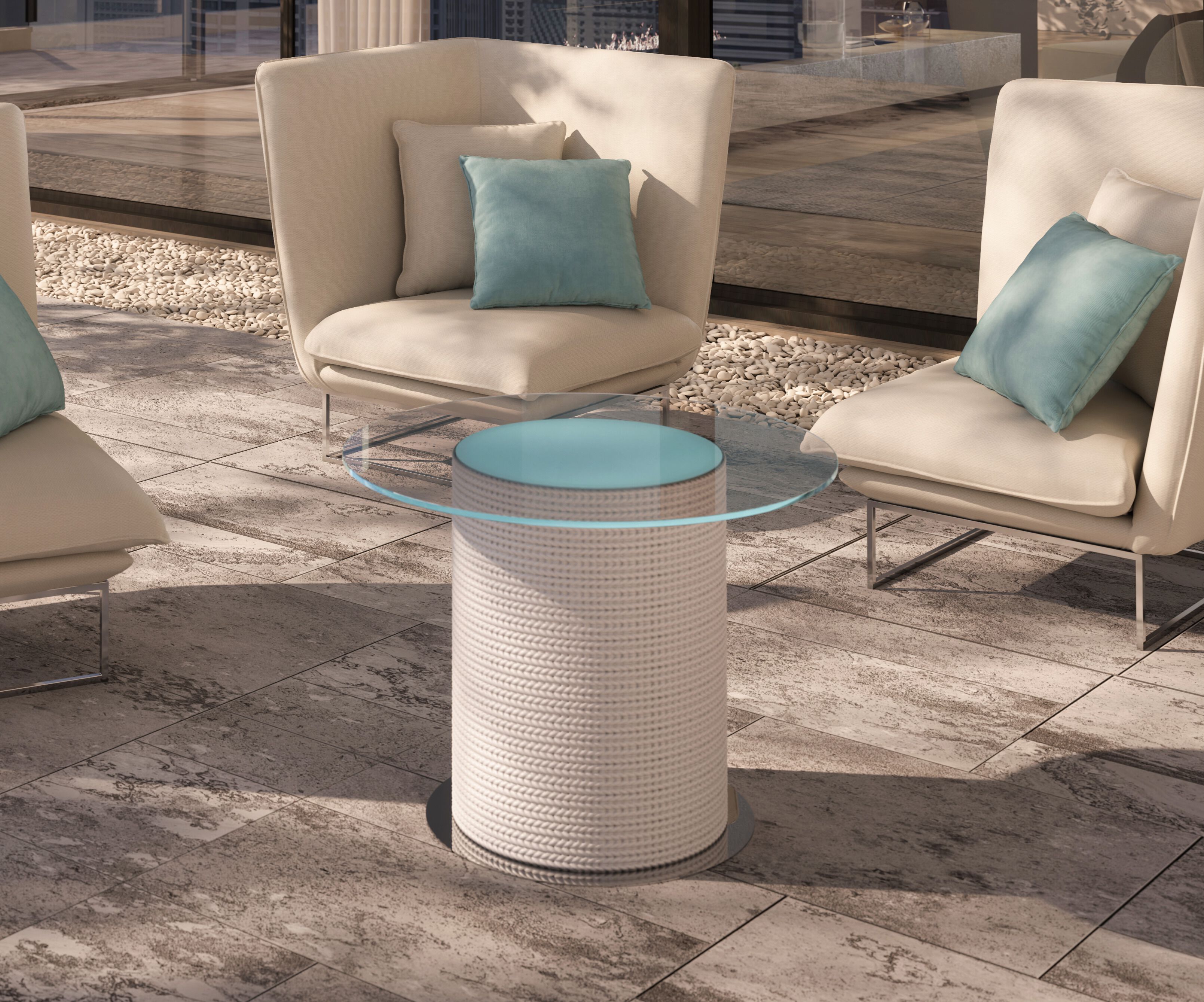 Круглый журнальный столик из полиуретана Galbiati Outdoor Alpemare Collection ARCH-00003509 - Вид №1