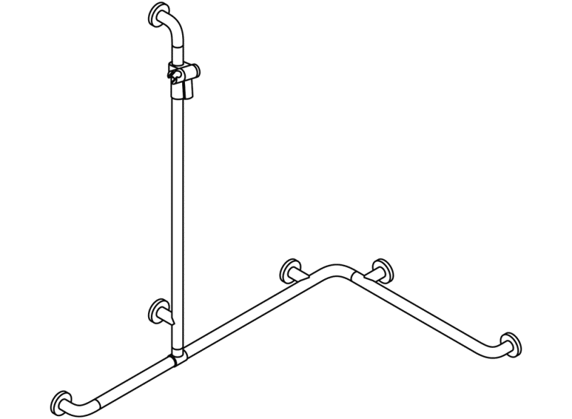 805.35.320 Поручень для душа с выдвижным держателем для душа HEWI Greifen  - Вид №4
