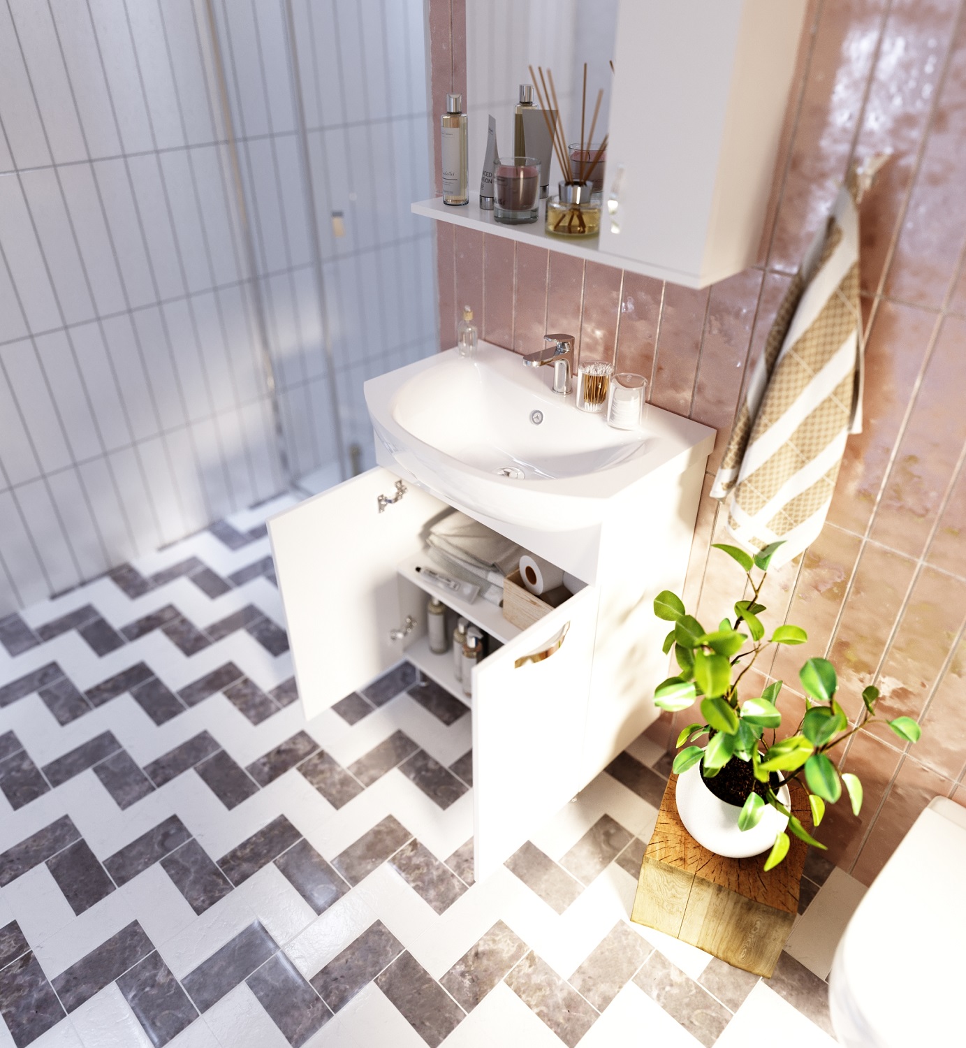 У50109 Тумба без раковины Вита 65Н 2д, МДФ 1 Marka Вита - Вид №3