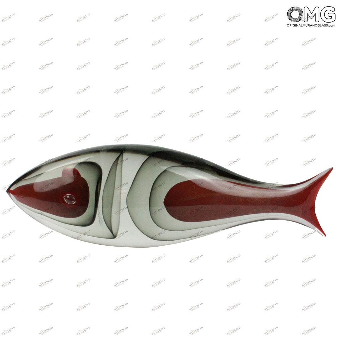 882 ORIGINALMURANOGLASS Скульптура Абстрактная Рыба - муранское стекло OMG 60 см 