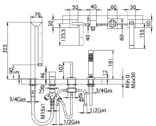 7763400PN00 Смеситель Bandini Seta Santreyd - Вид №2