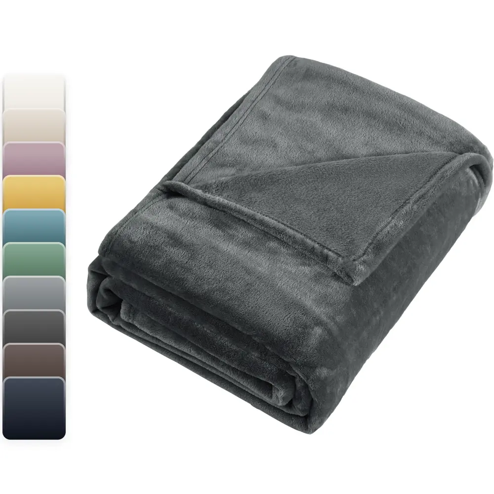 INSPIRE Flandria — уютный плед из микрофибры графитового оттенка 89025369 STLM-1027880