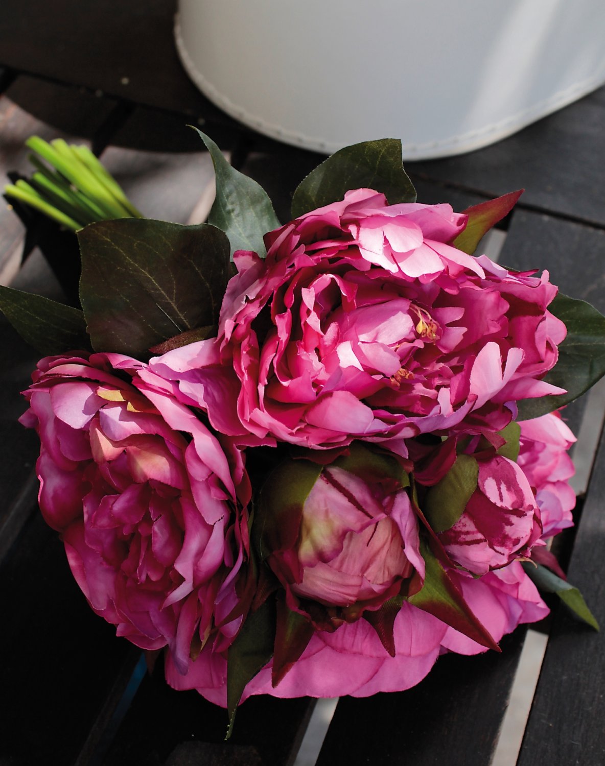 2618 420 a3 Пион шелковый, 6-цветков, 35 см, вишневый H-andreas  - Вид №2