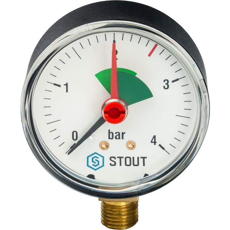 Манометр радиальный с указателем предела 63 мм 1/4" 4 бар STOUT SIM0008630408 - Вид №3
