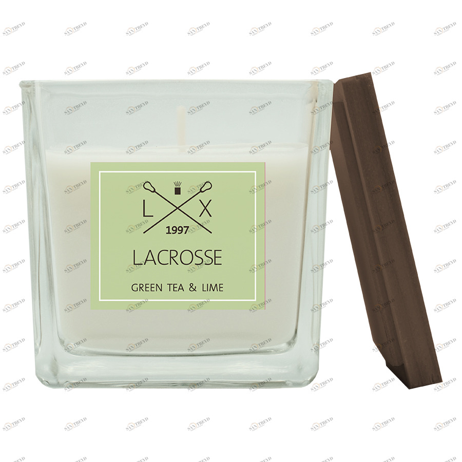 Свеча ароматическая в стекле 8х8 см "Зеленый чай & Лайм" AMBIENTAIR  00-3880963 Зеленый 