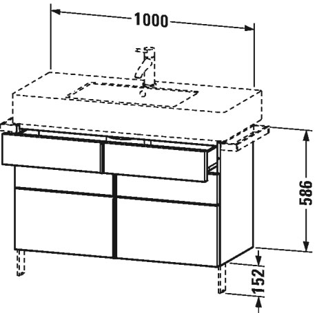 VE641408686 Vero Тумбочка напольная Капучино глянцевый лак Duravit - Вид №1