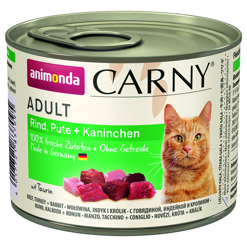 ПР0004577 Корм для кошек Carny Adult индейка, кролик конс. 200г Animonda 
