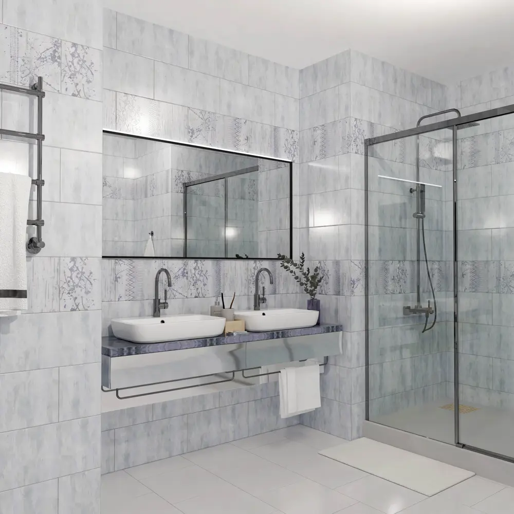 Декор настенный Нефрит-Керамика Артис 50x25 см матовый цвет голубой STLM-2087047 - Вид №2