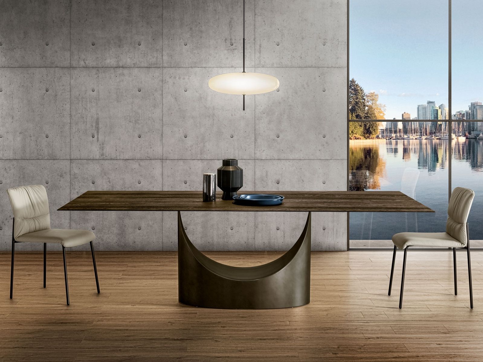 Стол с металлическим основанием и деревянной столешницей Lago U TABLE - 2490W ARCH-00072534 - Вид №1