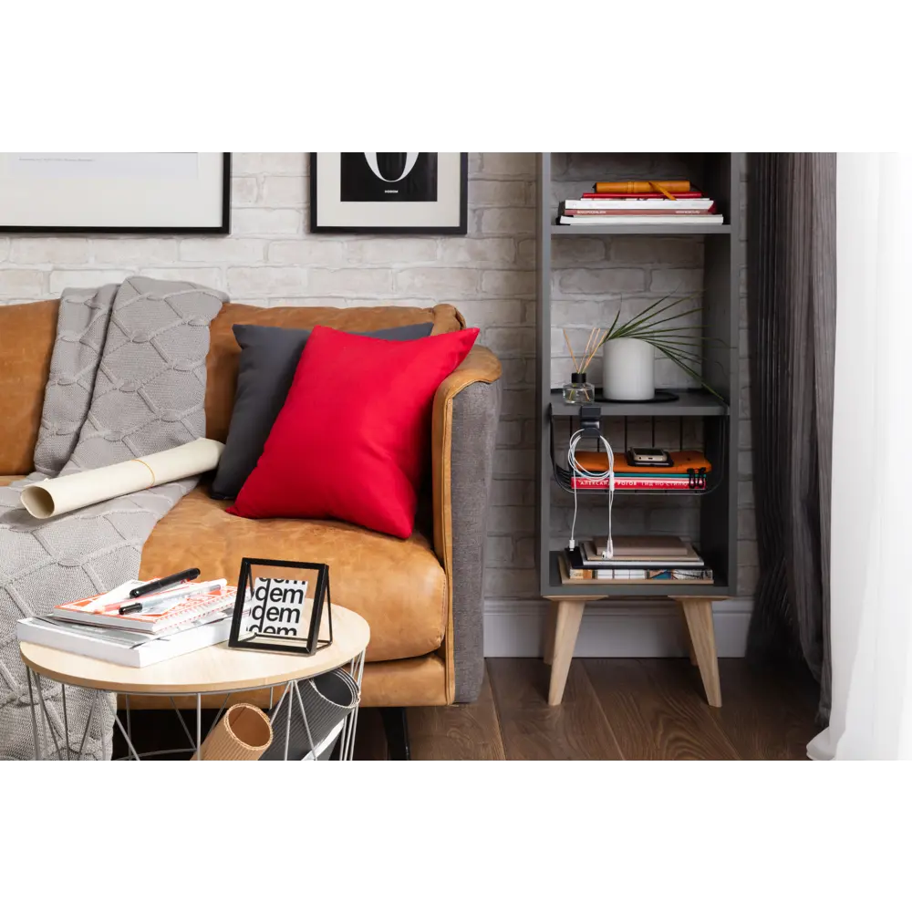 Стеллаж КУБ 4 секции 36х139х32 см ЛДСП цвет графит Santreyd STLM-2127370 - Вид №6