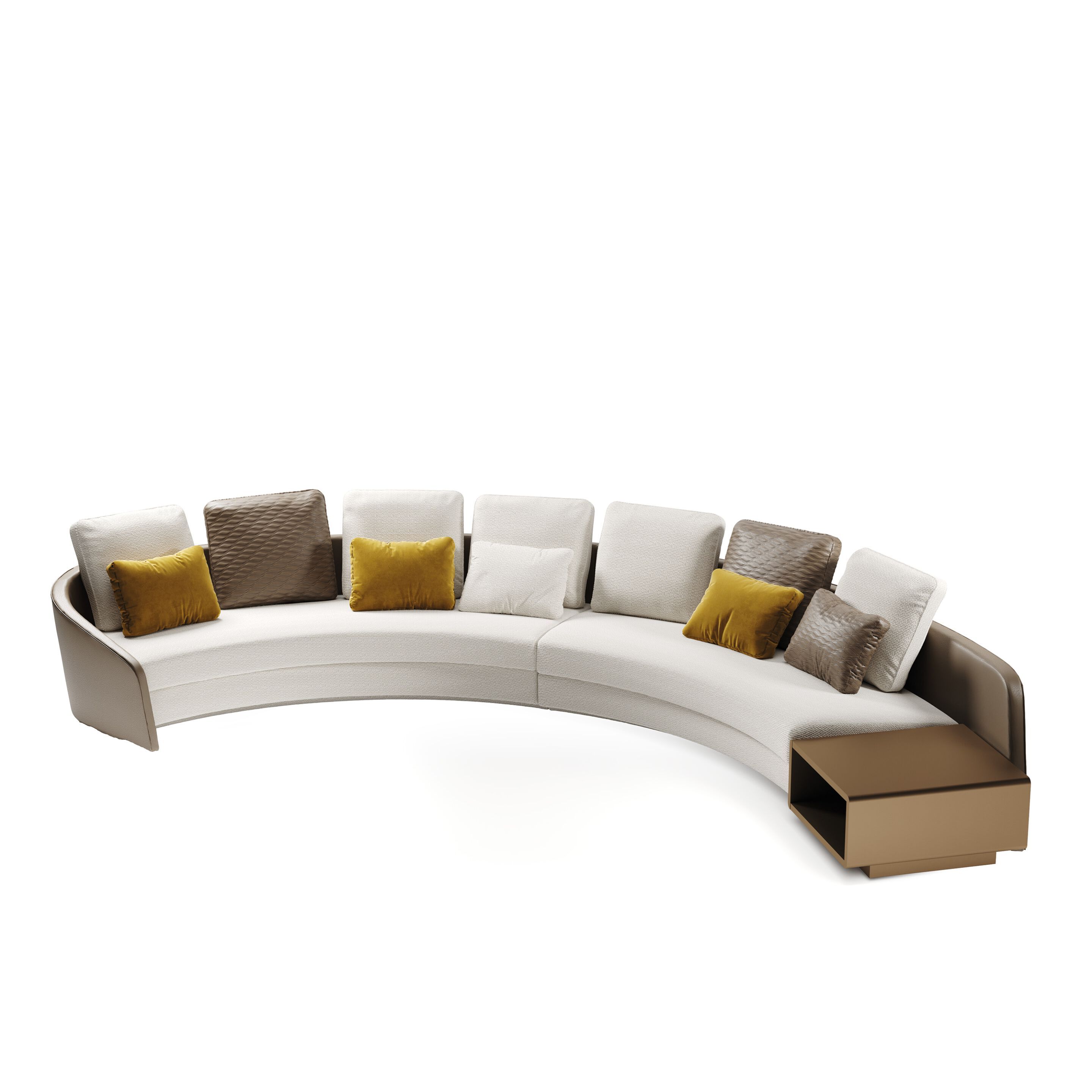 Съемный модульный угловой диван из кожи и ткани REFLEX Pininfarina home design ARCH-00144851 - Вид №5