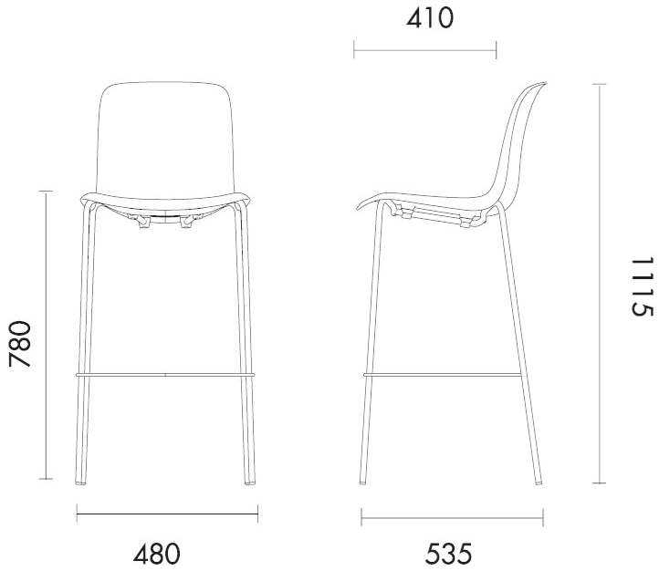 Grado Design Высокий табурет из ткани со спинкой Every Eve-ch-03u - Вид №1