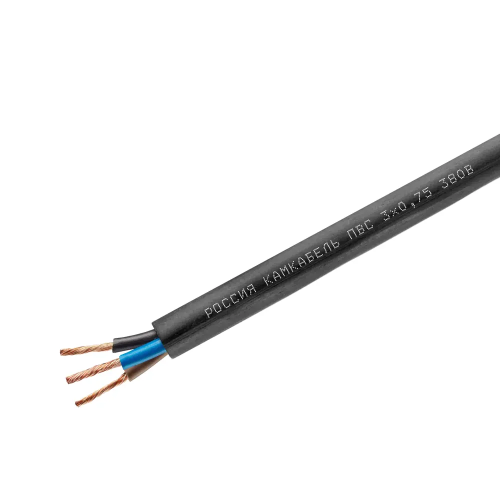 Провод Камкабель ПВС 3x1.5 50 м ГОСТ цвет черный 82755332 STLM-2098859  - Вид №2