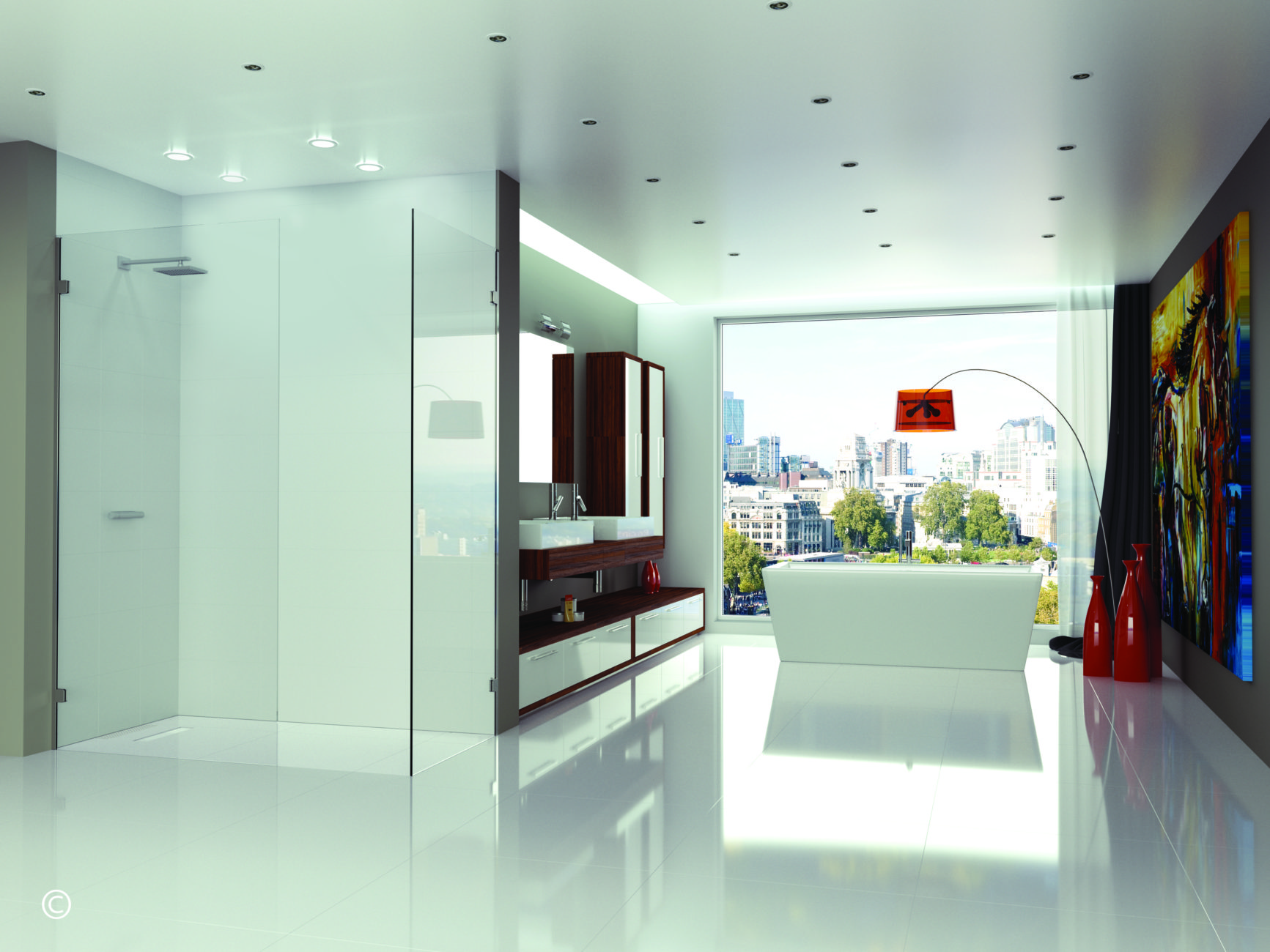 Душевая перегородка GWA1000 Merlyn Arysto Ten Хромированный 