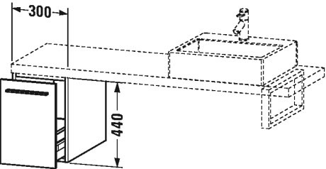 XL543005151 Шкафчик для консоли X-Large #XL5430 300 x 548 мм Сосна коричневая, декор Duravit - Вид №1