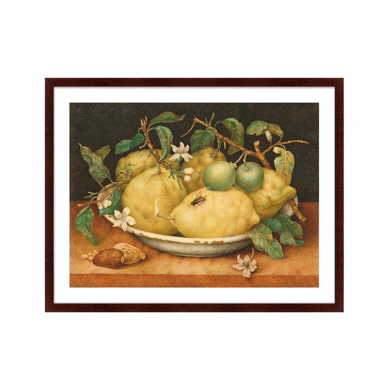 Картина в раме 78,5х100 см Still Life with Bowl of Citrons, 1654г. КАРТИНЫ В КВАРТИРУ  264236 Желтый;зеленый;разноцветный  - Вид №1