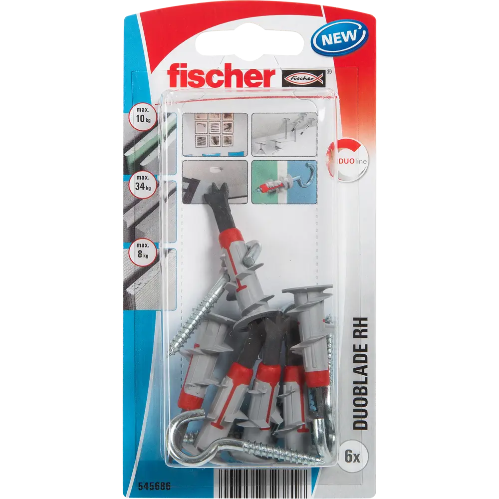 Дюбель-крюк для листовых материалов DuoBlade полукольцо, 8x45 мм, 6 шт FISCHER STLM-2099876 - Вид №3