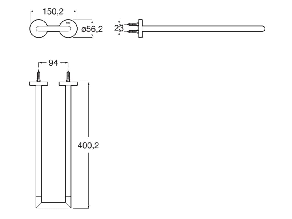 Металлический держатель для полотенец Roca Hotels ARCH-00130181 - Вид №1