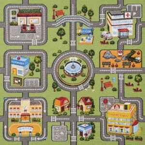 Ковровое покрытие «Городок», 4 м, цвет разноцветный