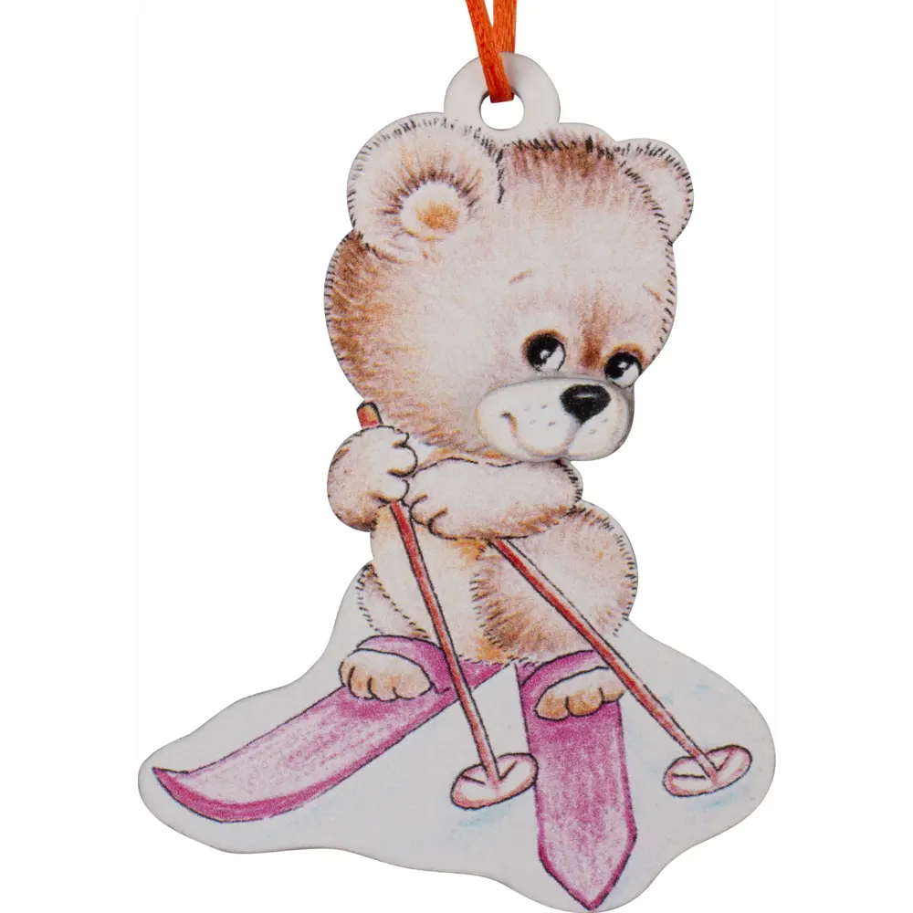 Украшение новогоднее «Мишка на лыжах», 8 см, фанера Santreyd STLM-2006605