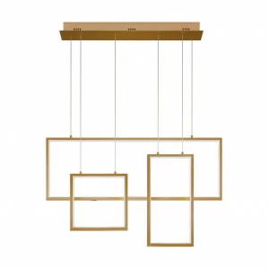 Подвесной светильник светодиодный золото Direct 90178/3 EUROSVET ДИЗАЙНЕРСКИЕ, DIRECT 00-3890056 Золото
