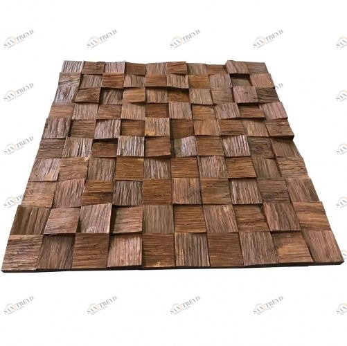 Мозаика и 3D панели из дерева Tarsi 3D 3d Колотый Махагон 1.0.12.1 Дуб Селект 3д (мозаика панели), рельефная (3Д (мозаика панели), Рельефная) 300х300 мм 1401100066